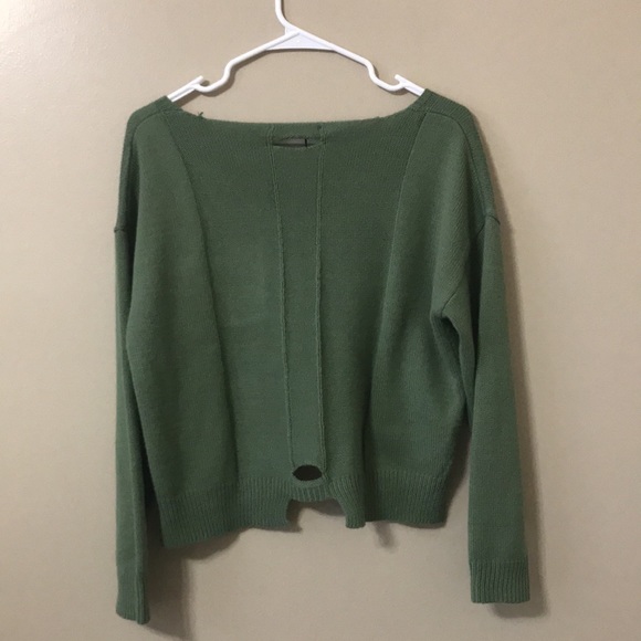 Zaful Green V-Neck Sweater - Picture 5 of 5